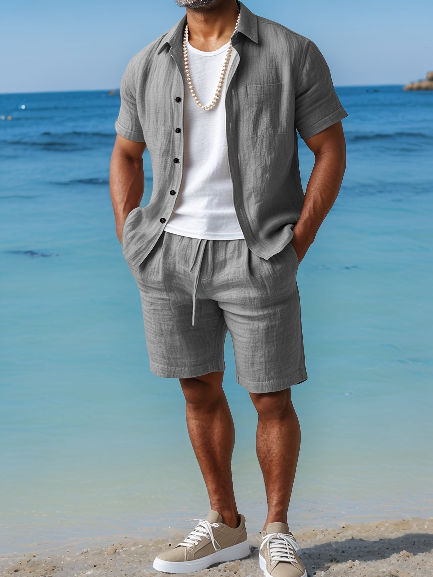 Fillon | Conjunto de Camisa de Manga Corta Con Botones y Pantalones Cortos