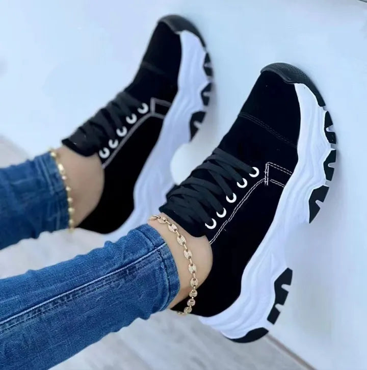 Leticio | Zapatillas Casuales con Cordones y Suela Gruesa