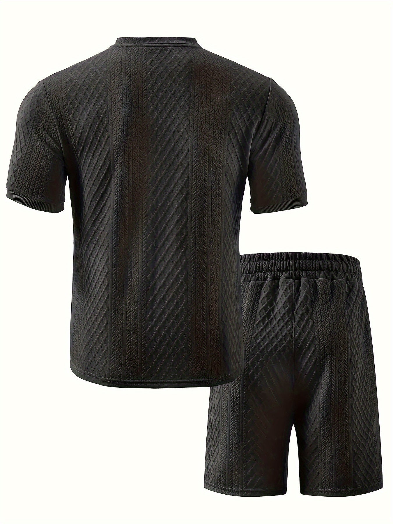 Reginald | Conjunto De Camiseta Henley Y Pantalones Cortos Con Textura