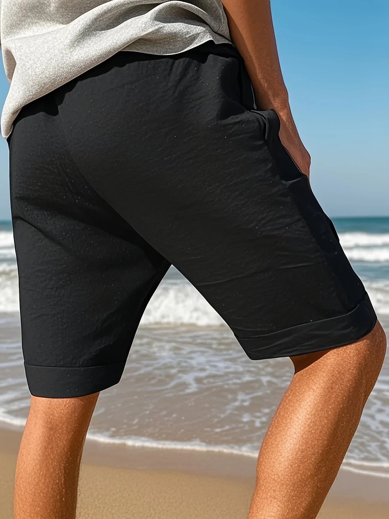 Callan | Pantalones Cortos Informales De Hombre Con Cordón, Hasta La Rodilla