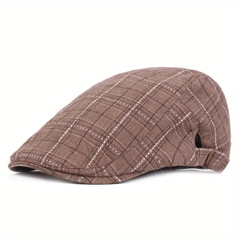 Checklyn | Gorra Plana a Cuadros Estilo Informal