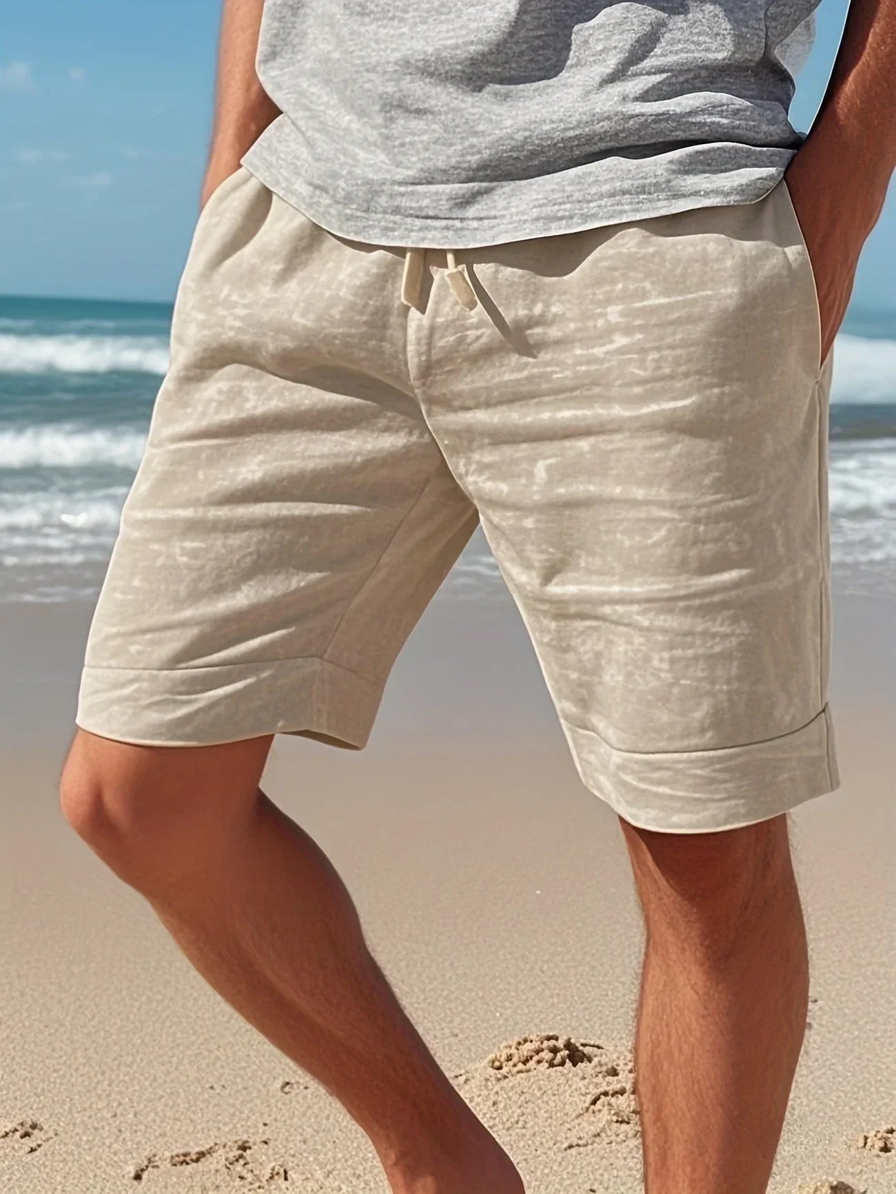 Callan | Pantalones Cortos Informales De Hombre Con Cordón, Hasta La Rodilla