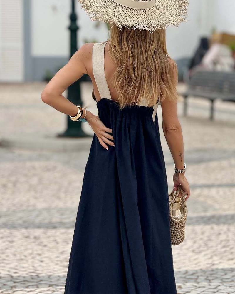 Giana | Vestido Largo con Cuello Halter Cruzado