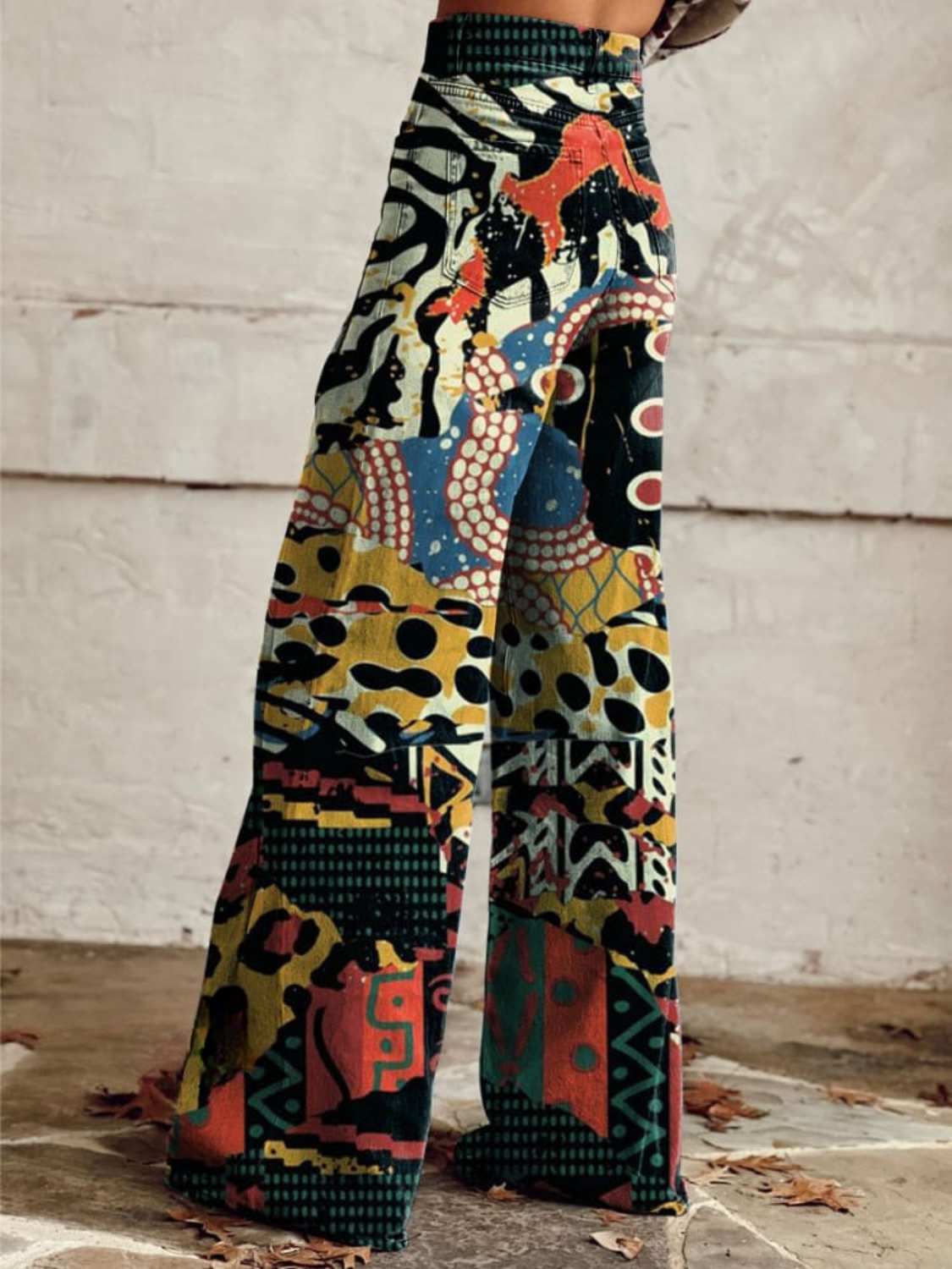 TARSILLA | Pantalones de Corte Ancho Con Estampado Artístico