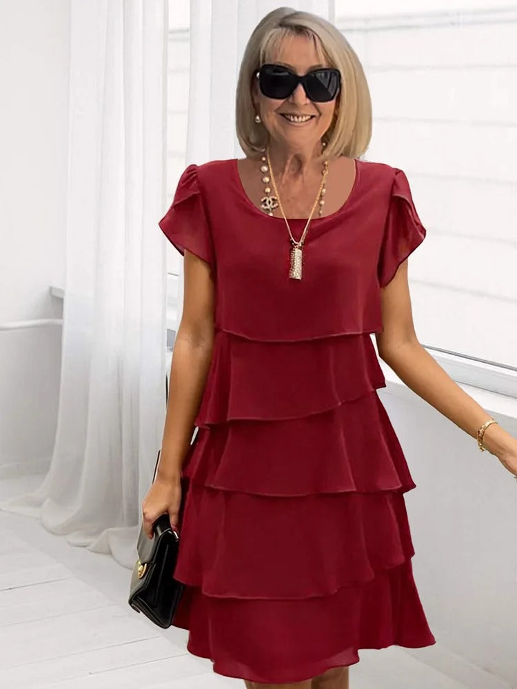 Ashfi | Vestido Midi Suelto Con Capas