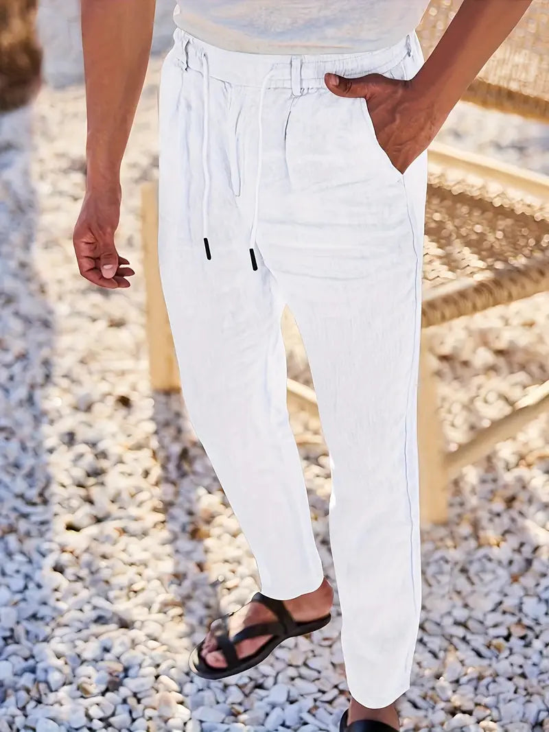 Nichols | Pantalón Lino Hombre Casual Cordón