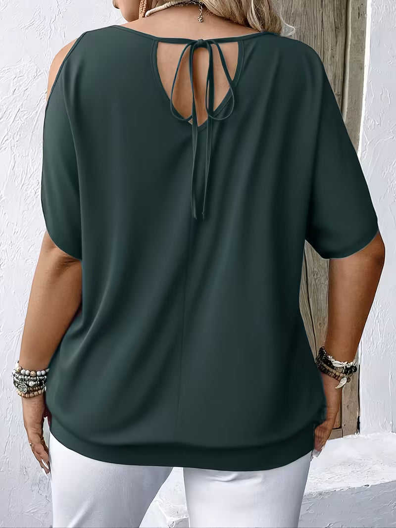 Liris | Blusa Con Hombros Al Aire Y Estampado De Plumas