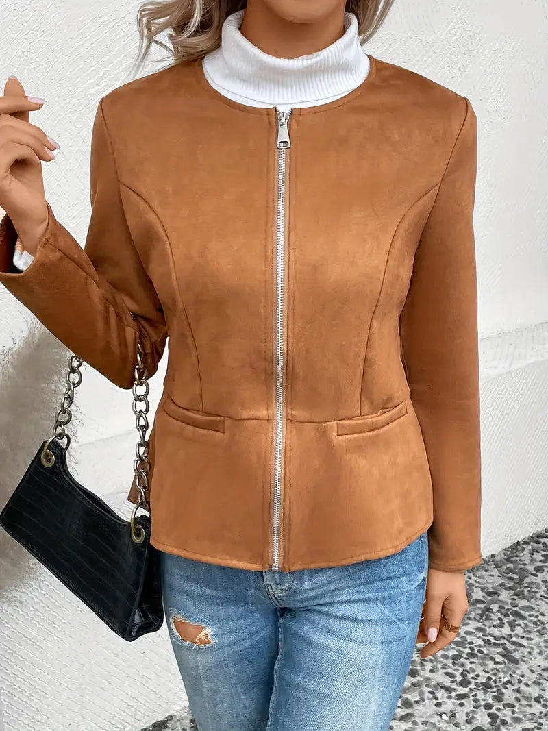 Roksana | Chaqueta Entallada de Manga Larga Con Cremallera