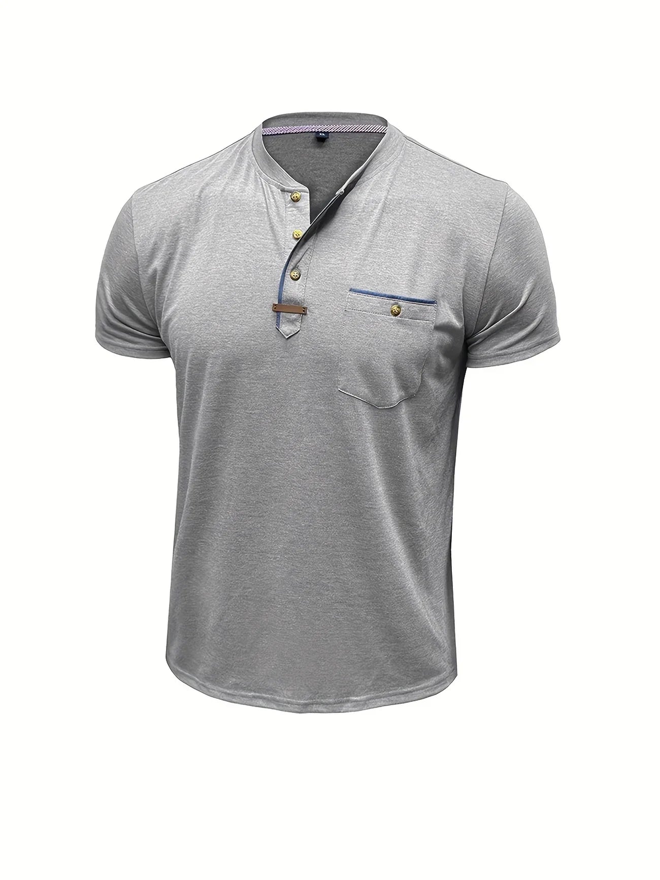 Saxon | Camiseta Henley de Manga Corta con Bolsillo