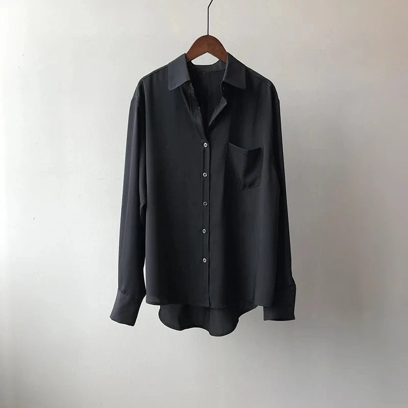 Nathan | Camisa de corte Holgado con Cuello en Contraste y Botones