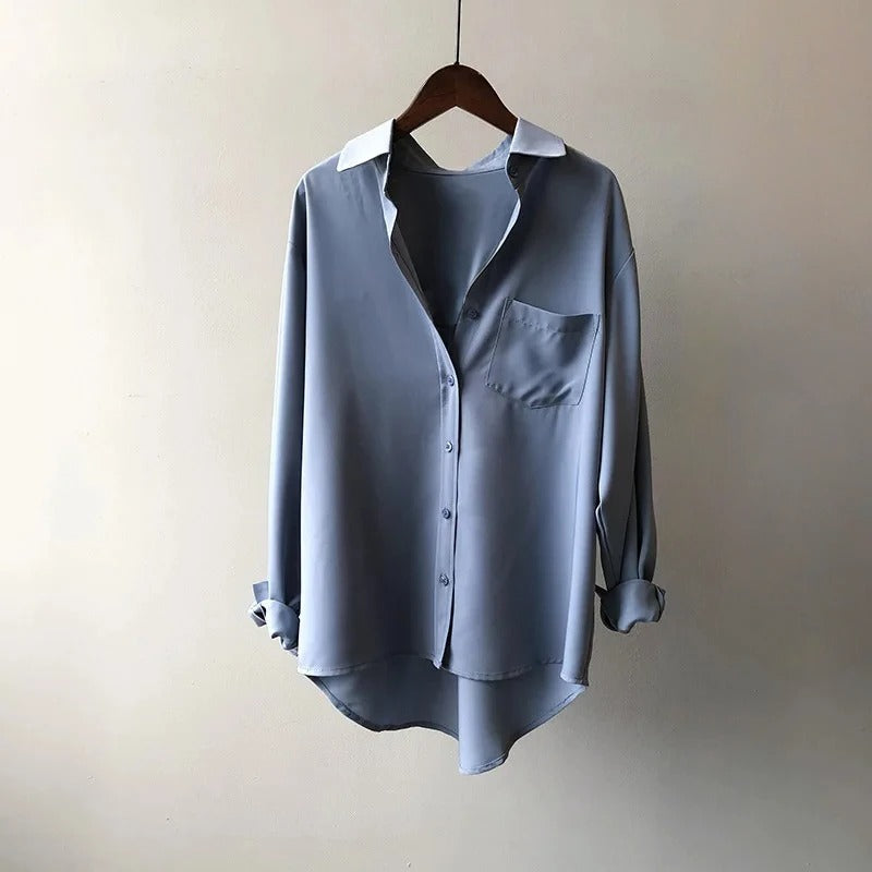 Nathan | Camisa de corte Holgado con Cuello en Contraste y Botones