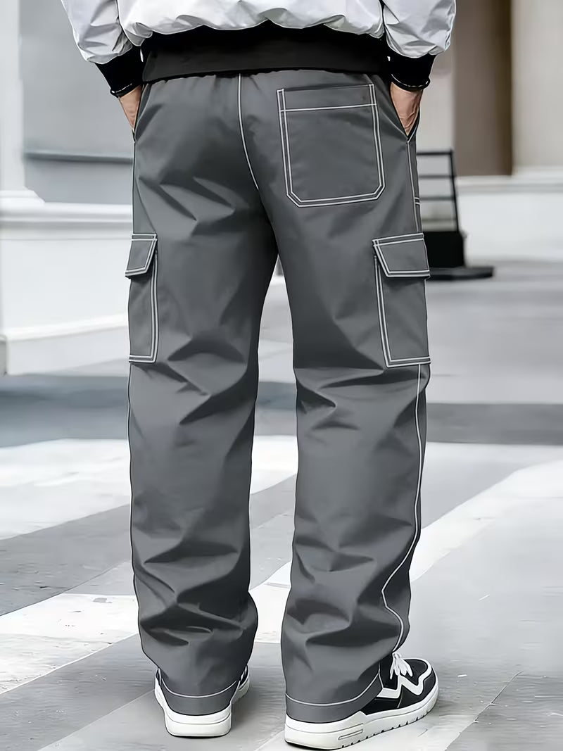 Demetri | Pantalones Cargo con Costura Contrastante