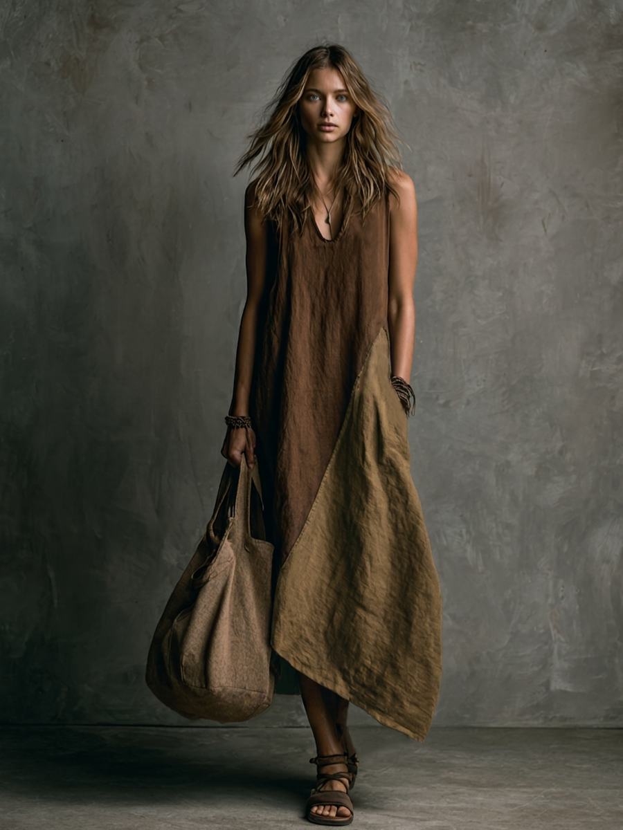Tylissa | Vestido Largo Asimétrico Con Escote En V