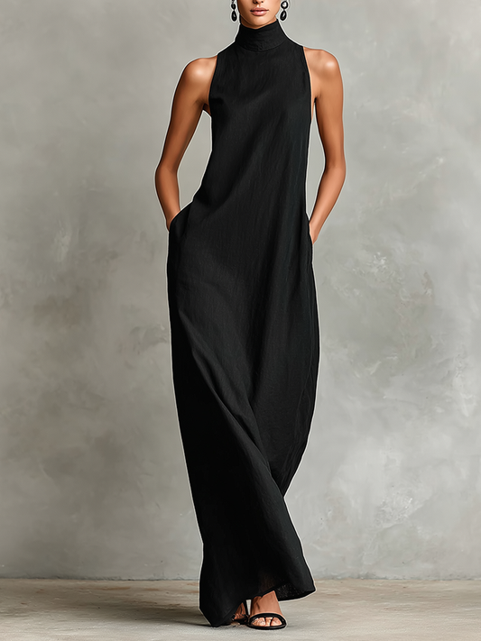 Imeria | Vestido Largo Sin Mangas Y De Cuello Alto
