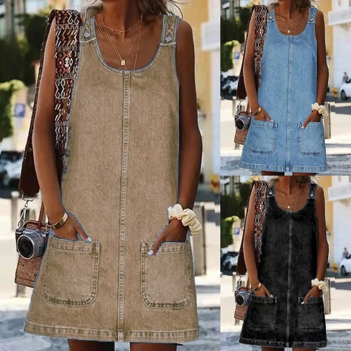 Otylia | Vestido Sin Mangas Estilo Vaquero