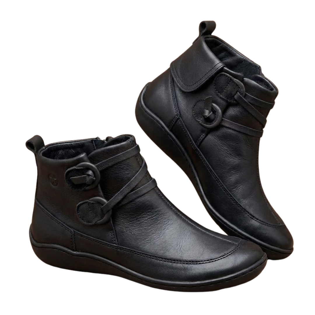 Romualdo | Botines con Hebilla y Punta Redonda