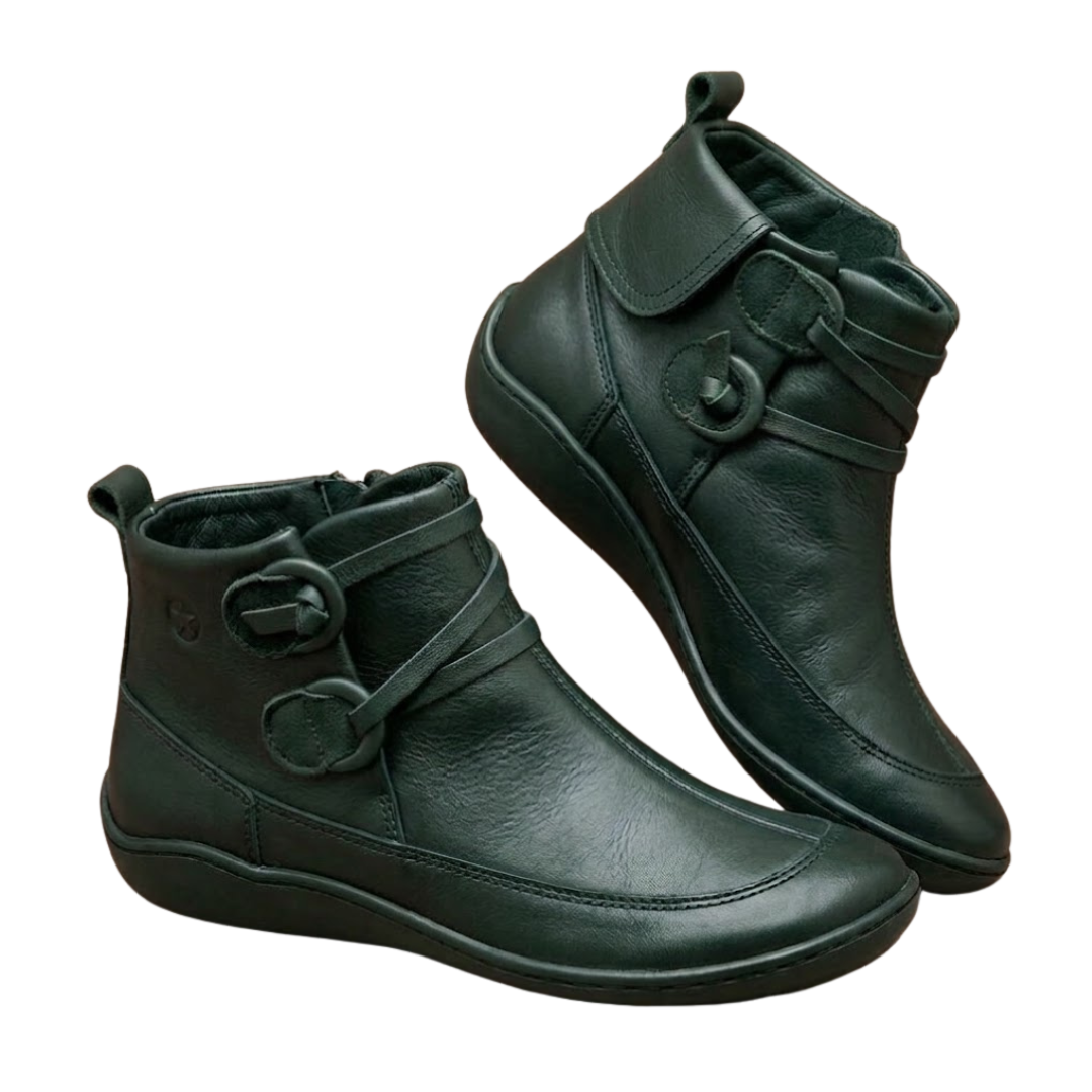 Romualdo | Botines con Hebilla y Punta Redonda