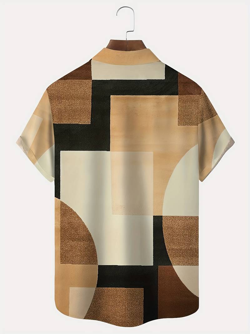 Boucher | Camisa Geométrica Vintage Manga Corta