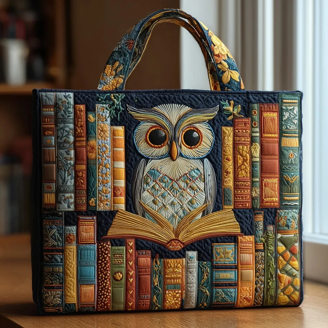Tyliana | Bolso Tote Acolchado Con Estampado De Búho Y Libro