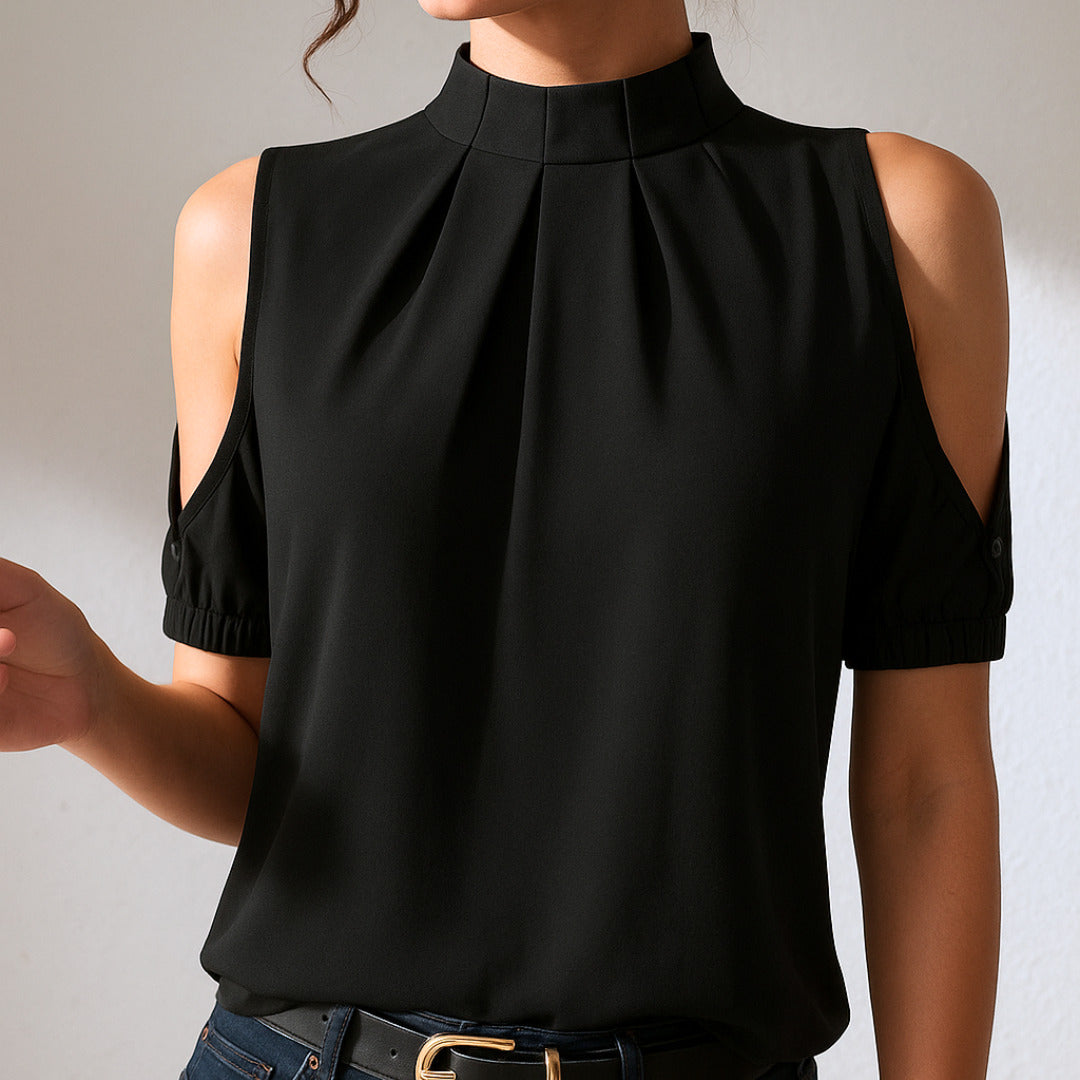 Belana | Blusa De Cuello Alto Con Hombros Al Descubierto