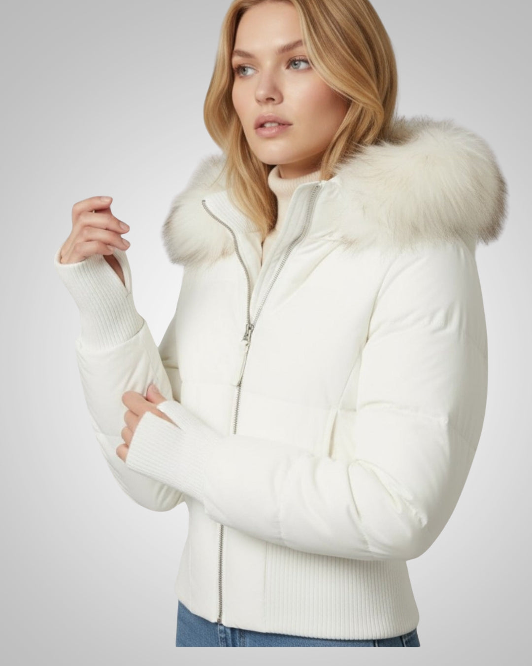 Isabel | Chaqueta acolchada con capucha de piel sintética