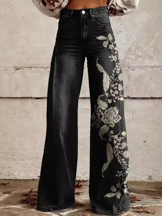 Mailin | Pantalones Anchos Con Estampado De Bengalas
