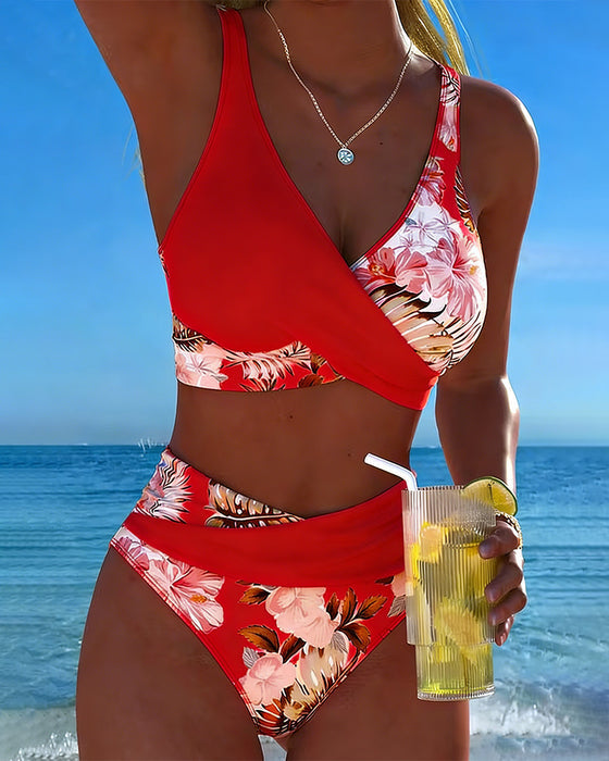 Killiane | Bikini Cruzado De Cintura Alta Con Estampado Floral