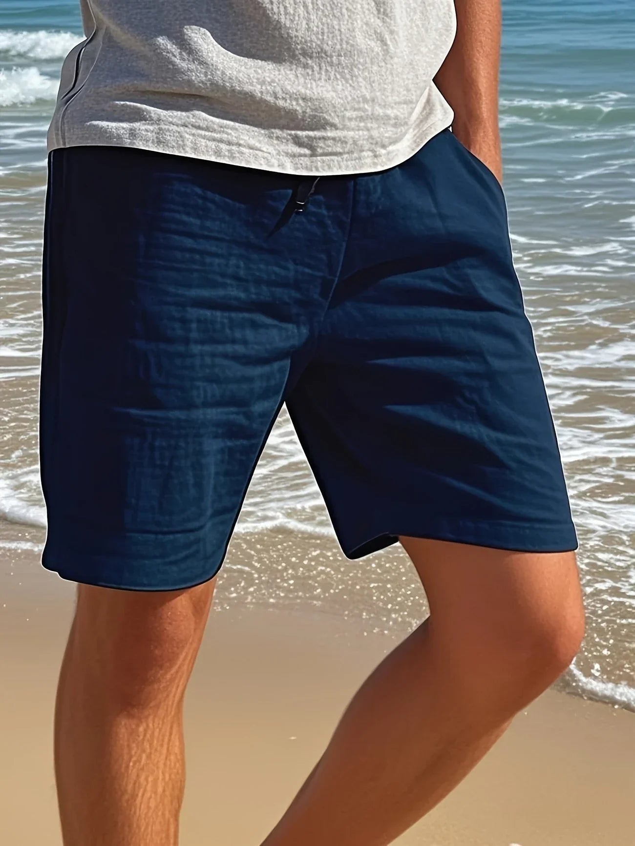 Callan | Pantalones Cortos Informales De Hombre Con Cordón, Hasta La Rodilla