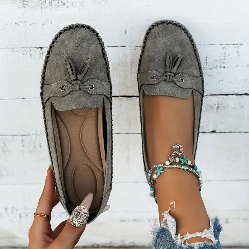 Tânia | Mocasines Sin Cordones Con Borlas Para Mujer