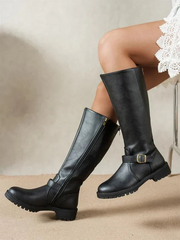Vanessa | Botas Altas con Hebilla y Cierre Lateral