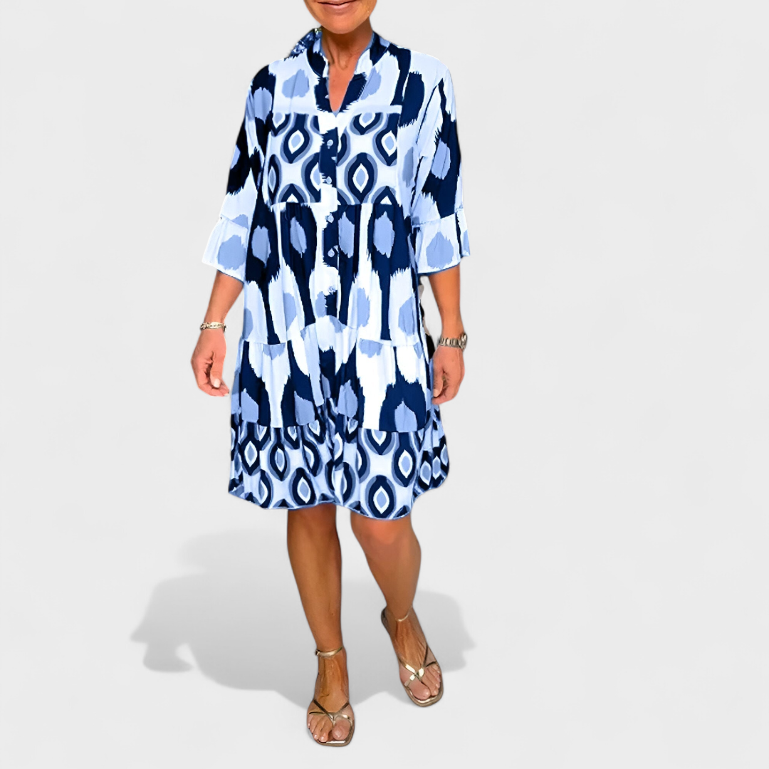 Suciana | Vestido Camisero MIDI Con Volantes Estampado