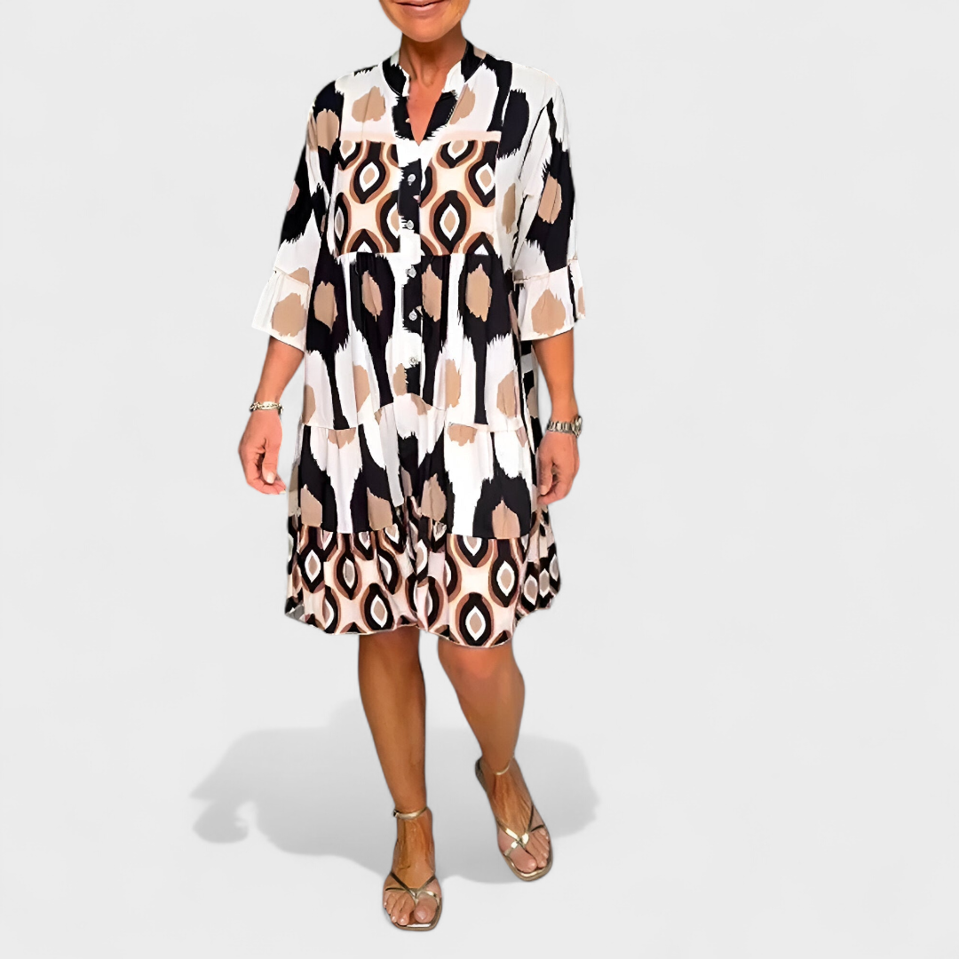 Suciana | Vestido Camisero MIDI Con Volantes Estampado