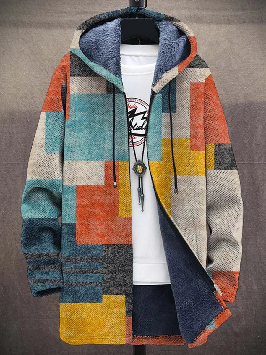 Willem | Chaqueta Con Capucha Y Estampado Geométrico en Bloques De Color