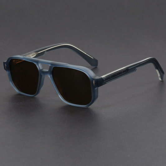 Kieran - Gafas de sol con Montura Cuadrada azul y Cristales Oscuros