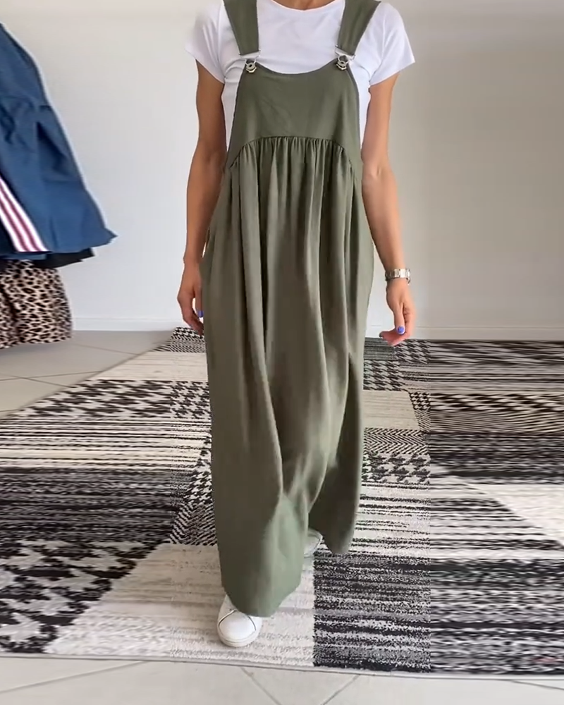 Marleen | Vestido Tipo Pichi Largo Con Tirantes Anchos