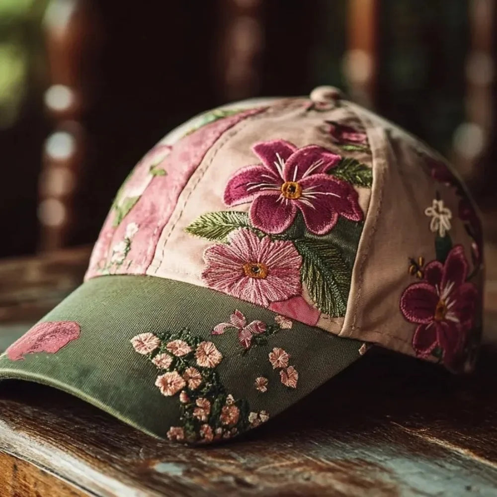 Virinia - Embroidered Floral Baseball Cap