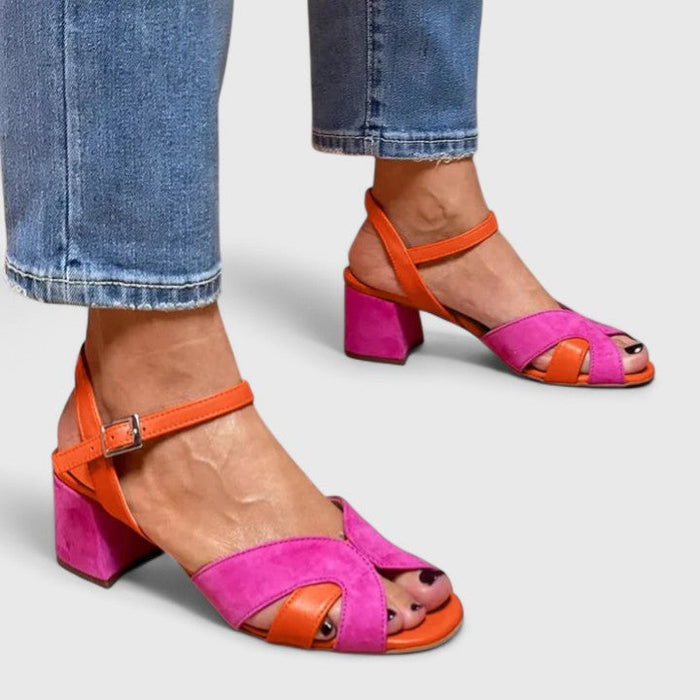 Lajana | Sandalias De Mujer Con Tiras Y Puntera Abierta en Bloques De Color