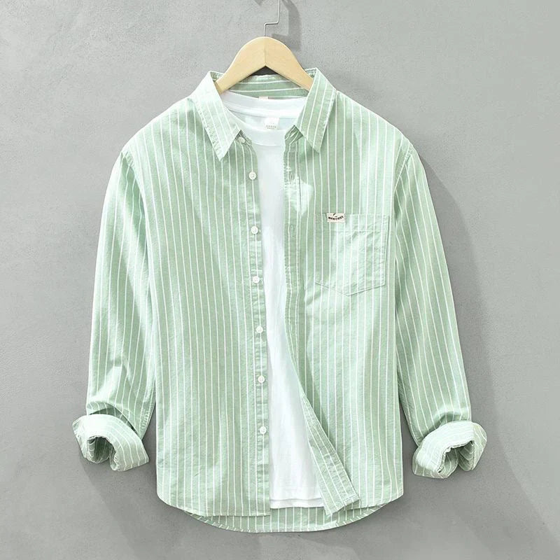 Edwin | Camisa De Manga Larga a Rayas Con Botones