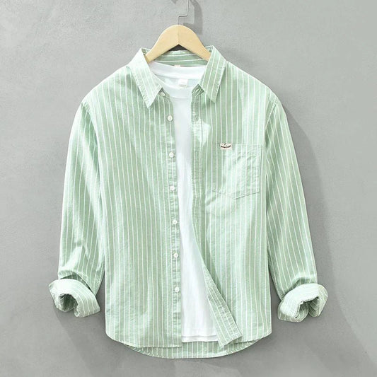 Edwin | Camisa De Manga Larga a Rayas Con Botones
