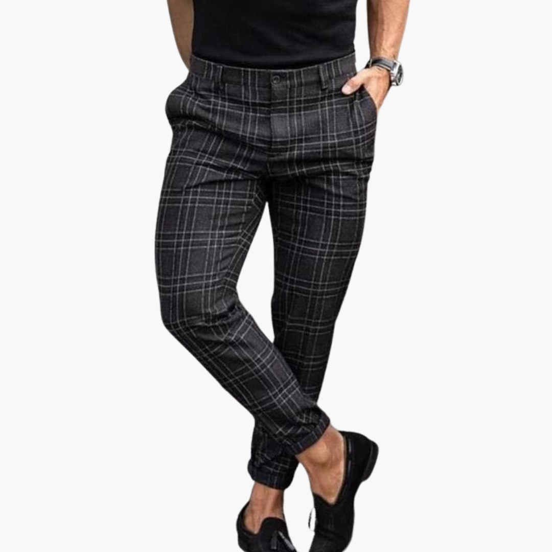 Karey - Pantalones de Corte Ajustado a Cuadros