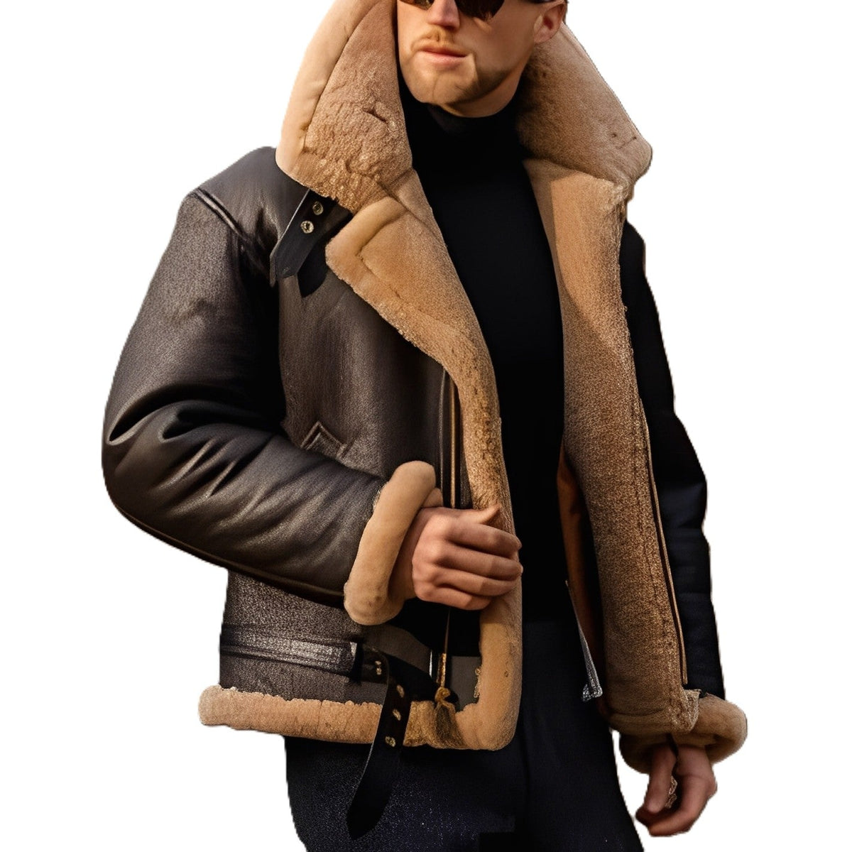 Jeffrey | Chaqueta estilo aviador con cuello de piel