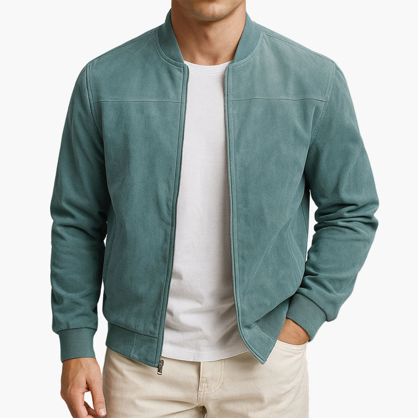 Guenter | Chaqueta estilo ante con cierre frontal