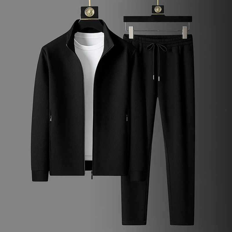 Gwynn | Conjunto Deportivo Negro con Cremallera Hombre