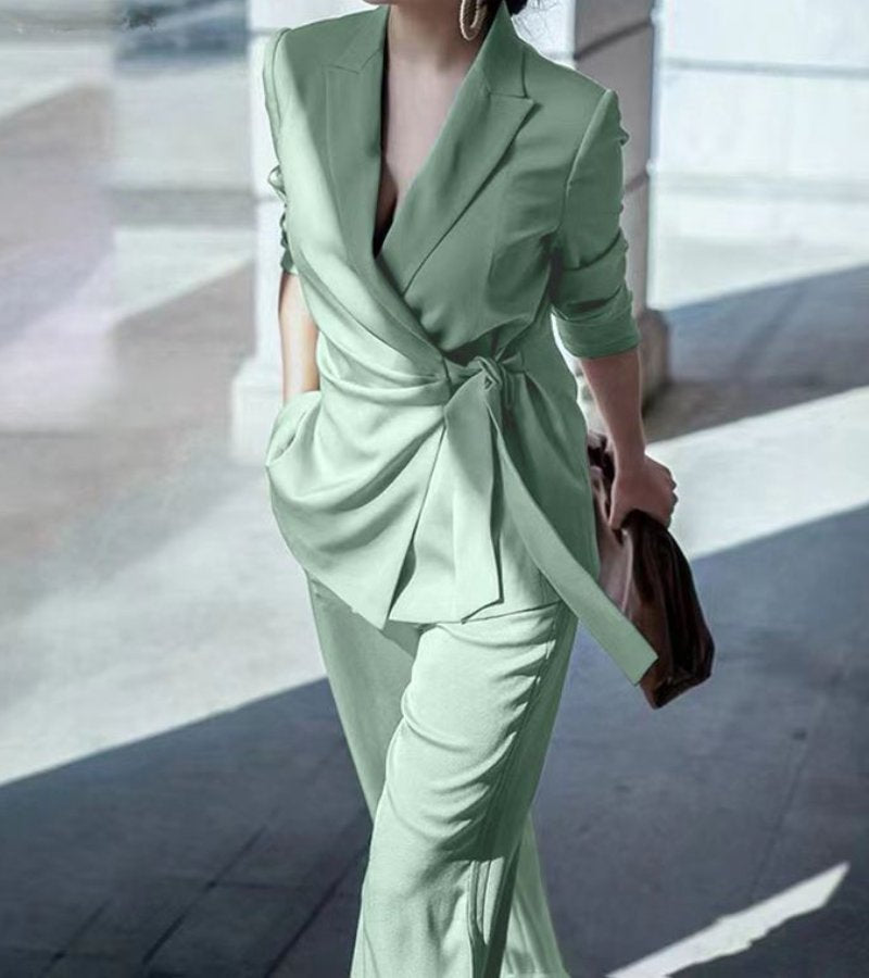 Asya | Conjunto de Blazer Cruzado y Pantalón