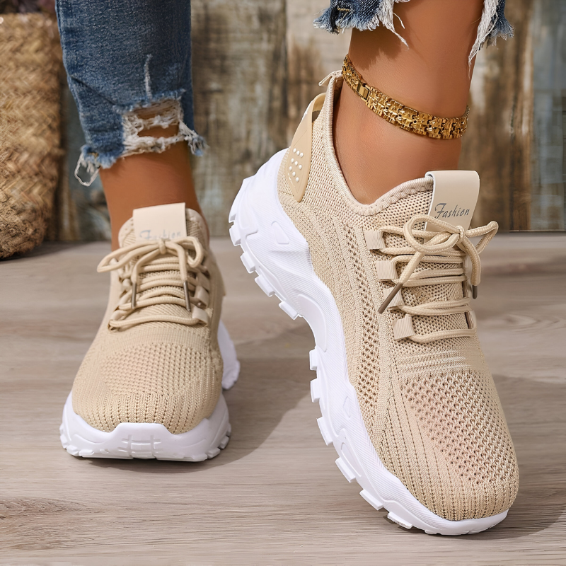 Eshara | Zapatillas de Malla con Cordones y Suela Gruesa