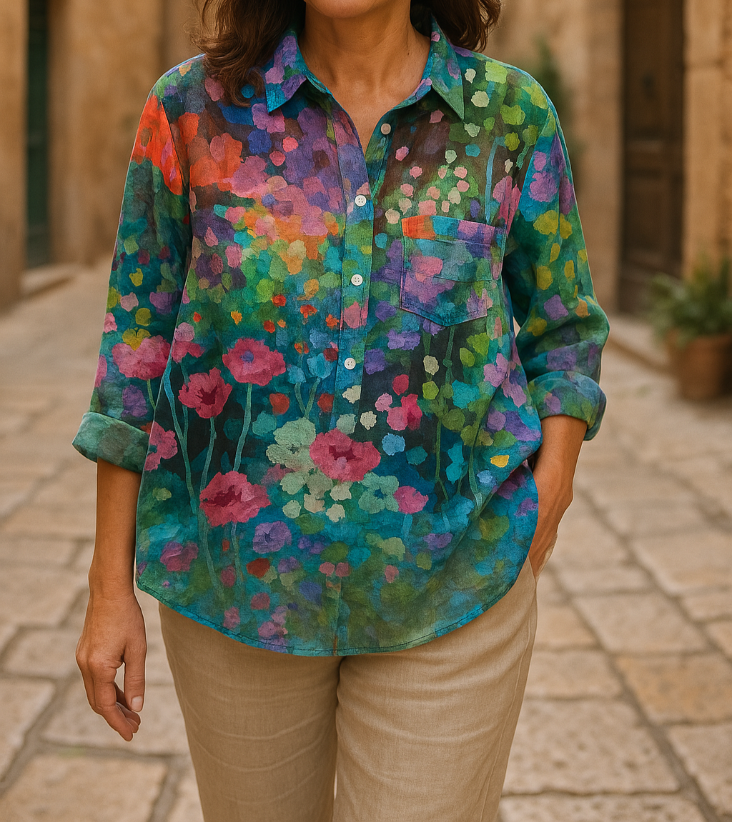 Petra | Camisa Con Cuello, Botones en La Parte Delantera Y Estampado Floral