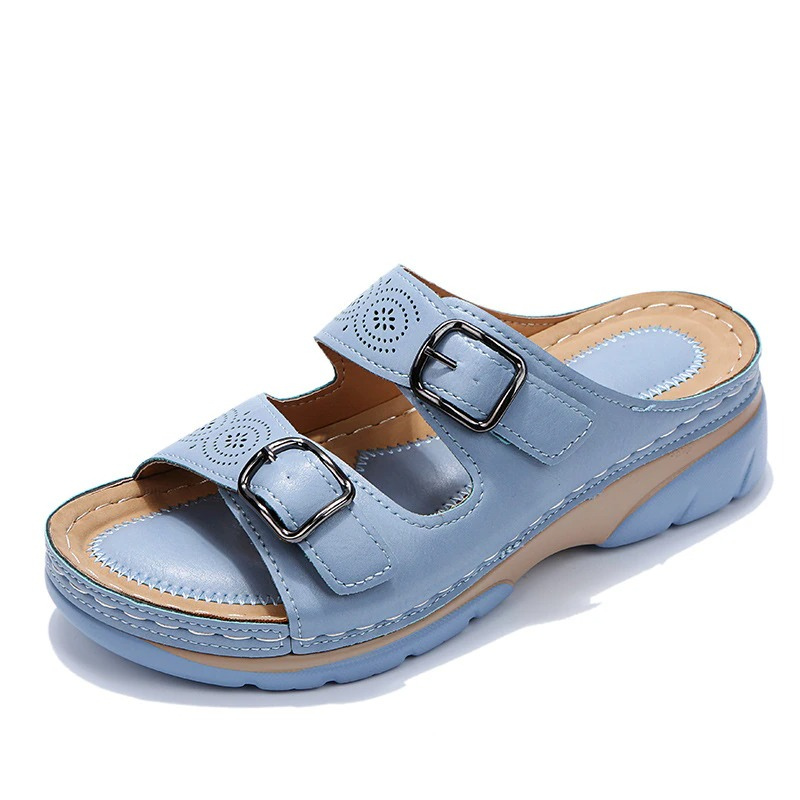 Solena | Sandalias de punta abierta con doble hebilla