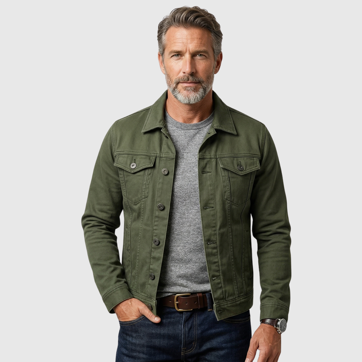 Brecao | Chaqueta de mezclilla clásica con botones