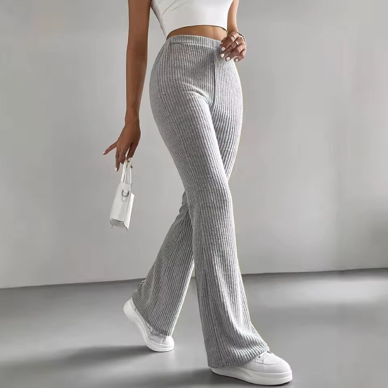 Kathrine | Pantalones De Punto Acampanados De Cintura Alta