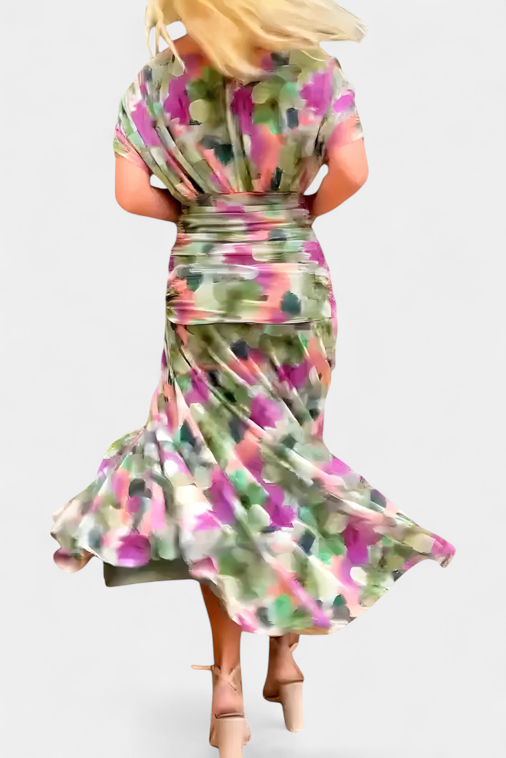 Lordanka | Vestido Largo Plisado Con Fruncidos Y Hombros Al Aire